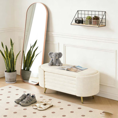 Modern Storage Ottoman Upholstered Storage Bench