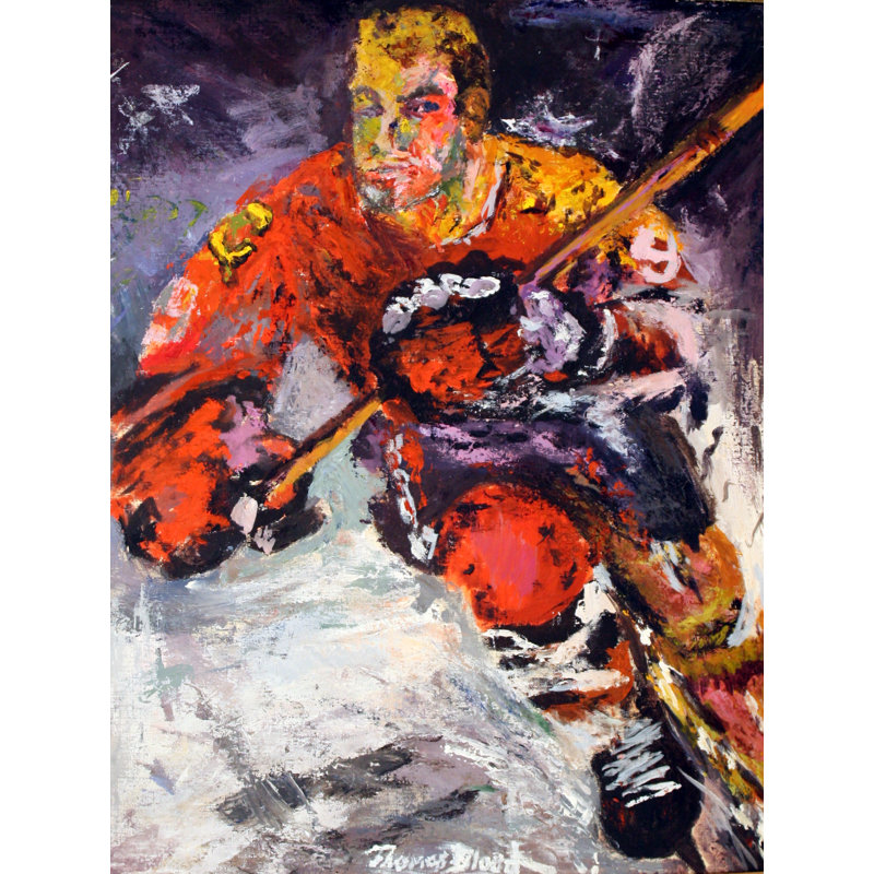 Bobby Hull Print by Tom Blood, 31.25" H x 25.25" W