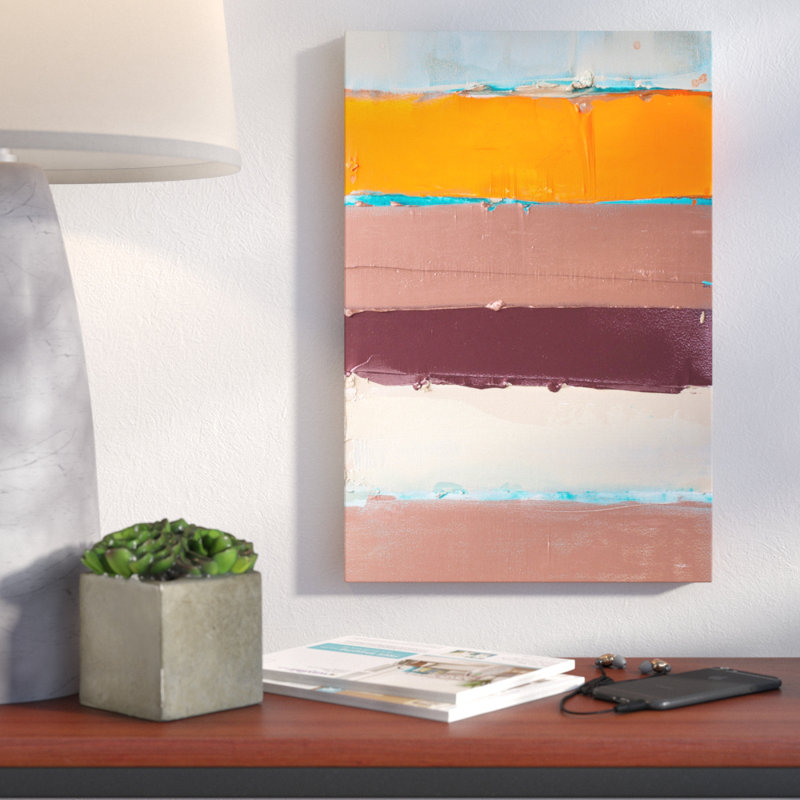Orange Is The New Stripe I by Kent Youngstrom - Wrapped Canvas Painting, 152 cm H x 102 cm W