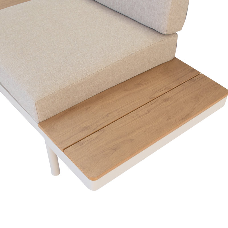 Ensemble de conversation modulaire en aluminium pour 3 personnes avec coussins