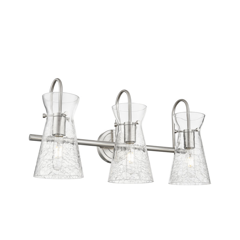 Estelle - Éclairage pour meuble-lavabo 3 lumières 24 po, Nickel satiné brossé