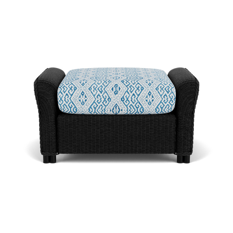 Reflections Outdoor Ottoman, White, Hickory