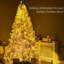 Arbre de Noël 7,5 pi pré-éclairé, 1518 branches, 500 blanc chaud, ouverture automatique, blanc, arbre facile à assembler et à ranger avec fonction ouverte, ignifuge, assembler