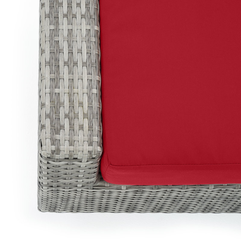Cannes 6 Piece Love and Club Deep Seating Group with Cushions, Canvas Jockey Red Sunbrella® Canvas