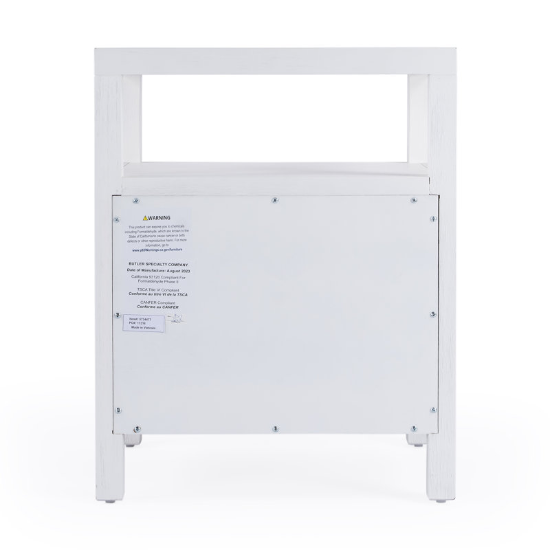Nora 2-Drawer Nightstand, Textured White