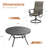 6-Person Patio Dining Set with 53" Metal Round Dining Table and 6 Swivel PVC-coated polyester Dining Chairs-1815701908