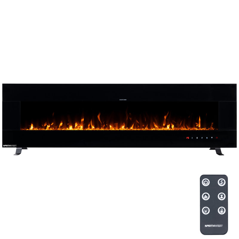 Northwest Electric Fireplace With Speakers, 20.47" H x 72" W x 4.28" D