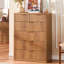 Ensemble de 3 meubles de chambre modernes en bois, comprenant une commode à 6 tiroirs (107 cm de hauteur) et une table de chevet à 3 tiroirs avec station de recharge.-308876960-308876962