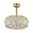 Brunel 6-Light Brass And Frosted Glass Pyramid Design Fandelier Lighted Ceiling Fan Remote Control - Brass-White