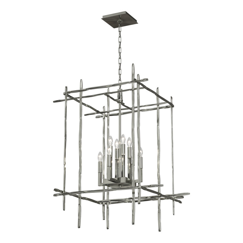 Tura 4 - Light Rectangle Chandelier, Sterling, Large