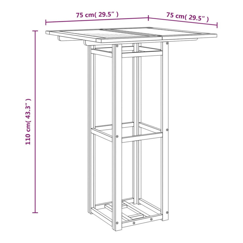 Solid Wood Bar Set with Stools