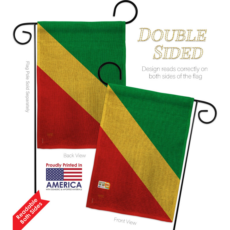 Mélange de polyester à 2 côtés 18,5 x 13 po congo drapeau de jardin