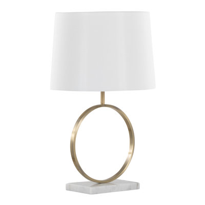 Modern Marble And Gold Table Lamp With White Shade