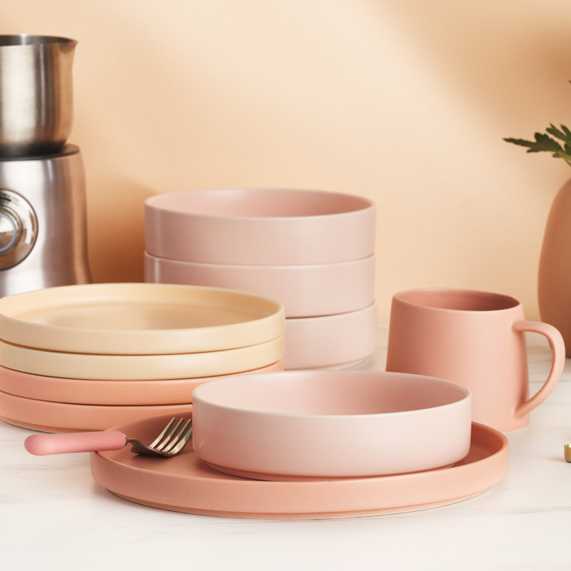 Ensemble d'assiettes à salade 6 pièces Jennette, Orange pastel
