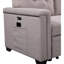 Canapé modulaire 84 po en lin gris avec canapé-lit et méridienne de rangement