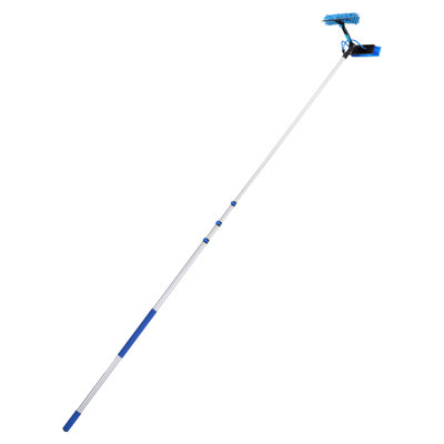 Solar Panel Cleaning Kit, 26 ft, Water Fed Pole Kit with Cleaning Brush, Soap Dispenser, Extendable Aluminum Telescopic Pole, 180° Rotatable Brush Head, for Roof Mounted Solar Panels, Windows