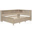 Lit de jour en bois avec tablettes de rangement et 3 tiroirs, lait blanc antique-1984195898