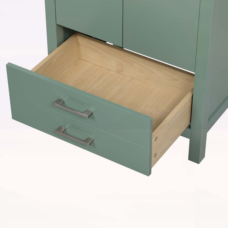 Meuble-lavabo moderne avec lavabo en céramique et grand espace de rangement