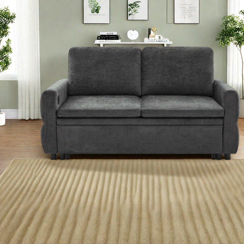 Canapé-lit convertible, causeuse en chenille 62,75 pouces Modern Home