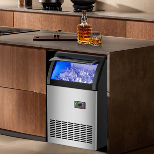 23.03 in. 130 lbs./Day Crystal Clear Commercial Freestanding/Built-In Full Size Cubes Ice Maker Ice in Stainless Steel
