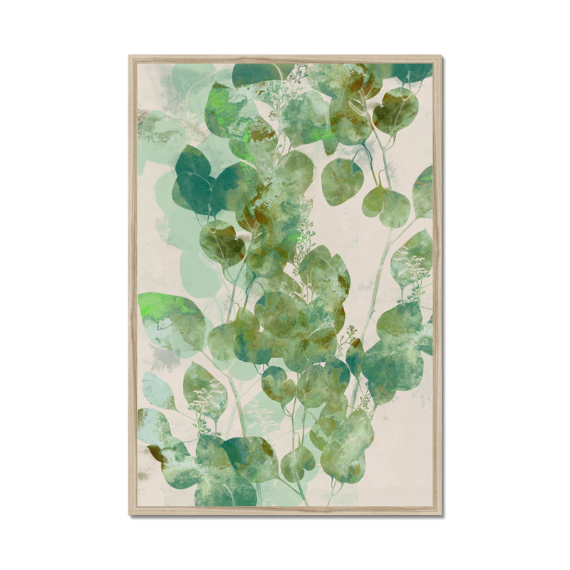 Eucalyptus I by Jennifer Goldberger - Wrapped Canvas Painting Print, 95cm H x 65cm W, Natural Wood Framed Paper Print