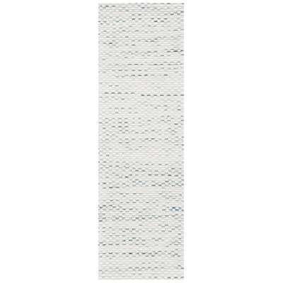  Laureldale Hand Woven Wool/Cotton Abstract Rug in Beige/Blue