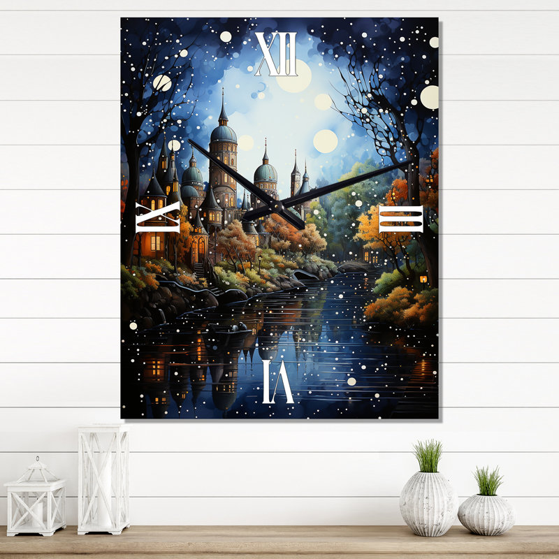 Horloge murale Blue City, Grand