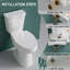 Toilette allongée deux pièces pour personnes âgées 21 po, chasse simple 1,28 GPF Tornado, carte 1000g, blanc-113957695