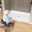 60'' W X 36'' D ADA Acrylic Alcove Shower Pan Single Threshold Handicapped Shower Base Rectangular White Shower Tray with Center Drain & Non-Slip Design