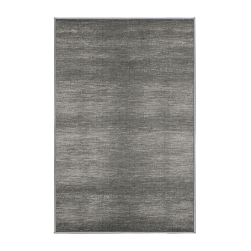 Tapis gris uni lavable à la machine, Rectangle 5 pi x 7 pi