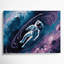«Sci Fi Astronaut flottant dans une nébuleuse colorée», art mural sur toile grise-1121742201