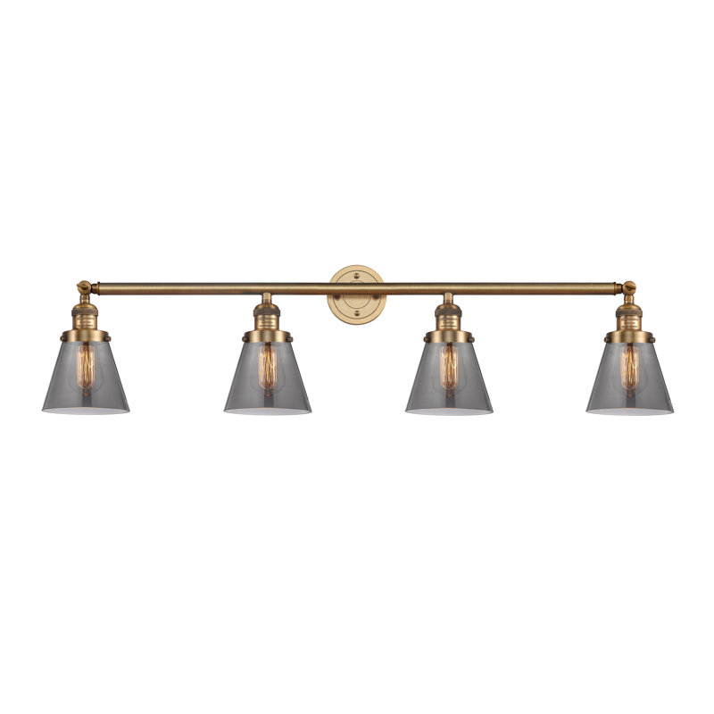 Shauna 4 - Light Vanity Light, LED, Plated Smoke, Brushed Brass