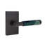 Emtek Select Passage Leverset, Modern Rect. Rosette, T-Bar Stem, Green Marble Handle, LH-5.875" W x 5.875" L-1383636704-1372431052-1393745954