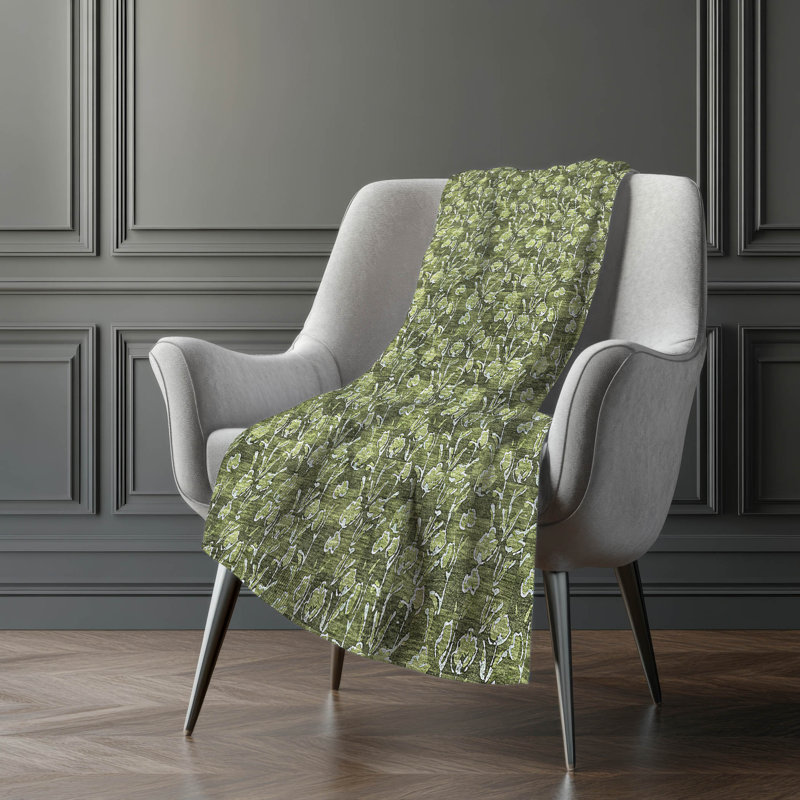 Jeté floral Sherpa ASB692 Addison, Olive