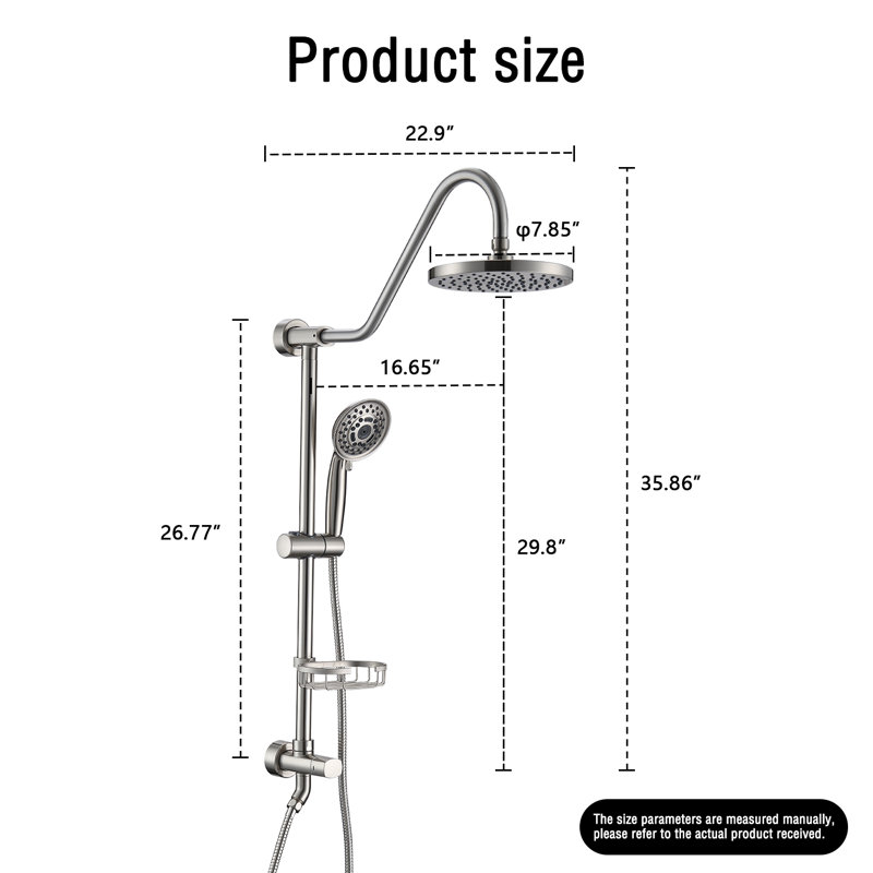 Rain Adjustable Shower Head 2.5 GPM GPM, Brushed Nickel