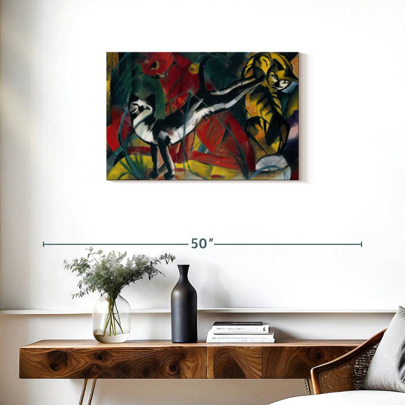 Brampt Three Cats 1913, 20" H x 30" W