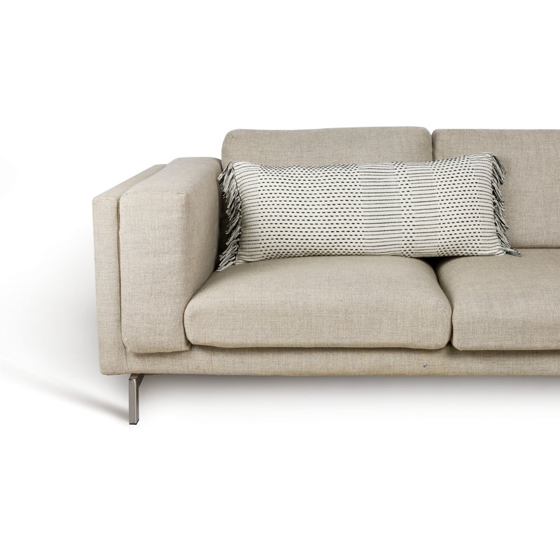 Coussin décoratif tissé avec frange 15 po x 35 po Mavis