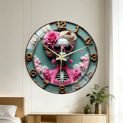 Horloge murale 16 po Skull