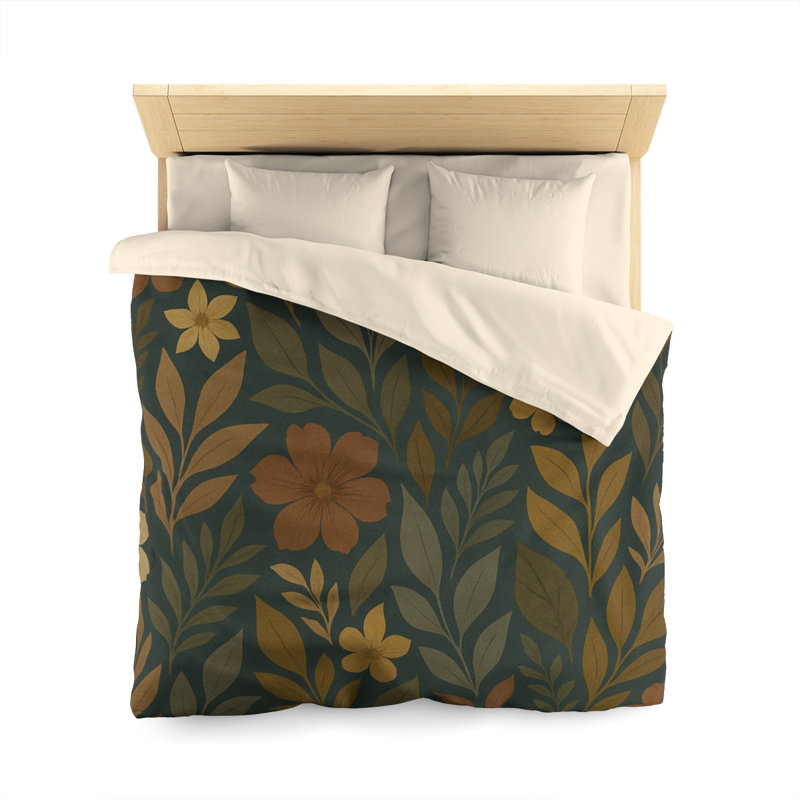 Microfiber Duvet Cover Boho Style, Design 69, Queen Duvet Cover, Cream