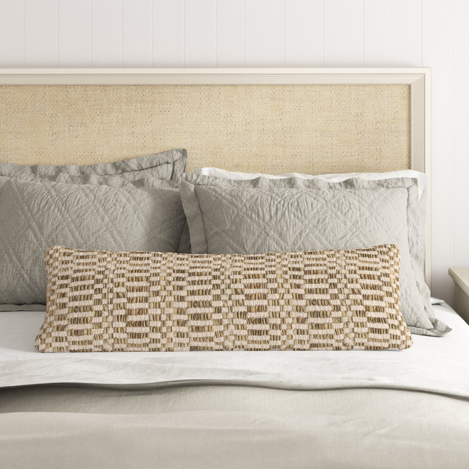 Dalton Cotton Throw Pillow, Cypress, 14"H x 42"W