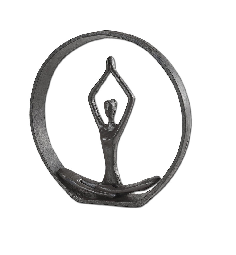 Akyria Abstract Woman in Yoga Pose Iron Sculpture Wrought Studio™