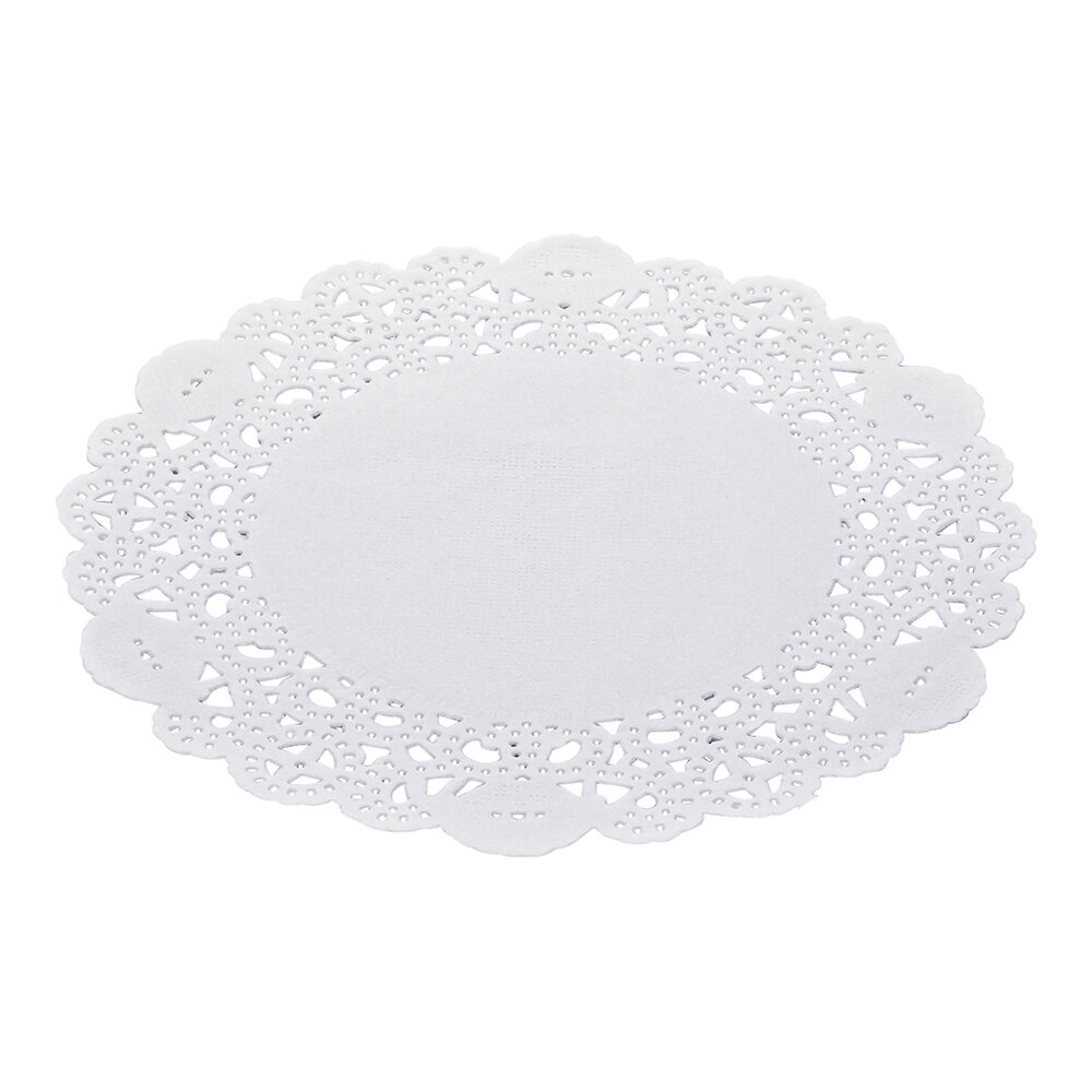 Restaurantware Pastry Tek White Paper Doilies - Lace - 6 inch x 6 inch - 100 Count Box