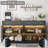 Wine Bar Cabinet With LED Light And Glass Door Coffee Bar Sideboard Buffet Cabinet