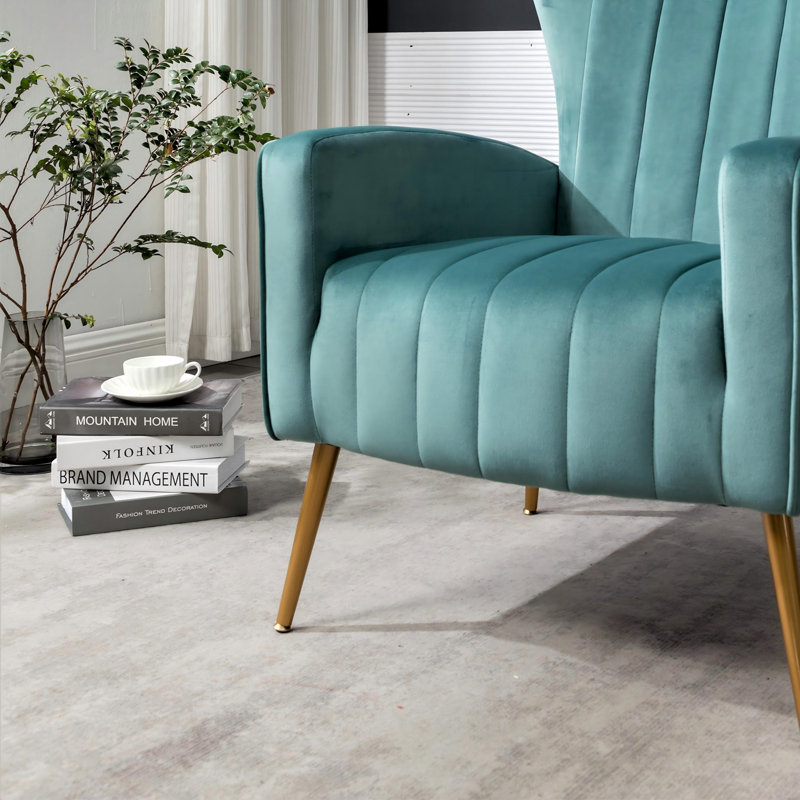 Velours Marshall avec pieds en métal, Bleu gris