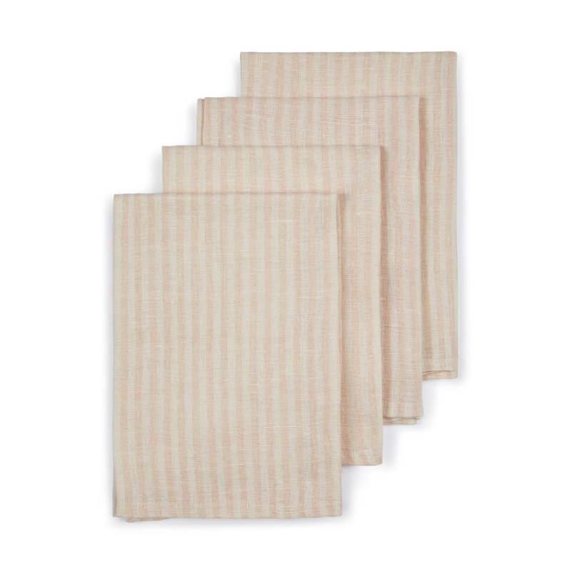 Napperon à rayures Savannah (ensemble de 4), Beige