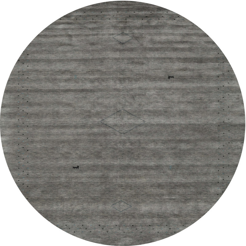 Tapis noir/gris, Rond 8 pi