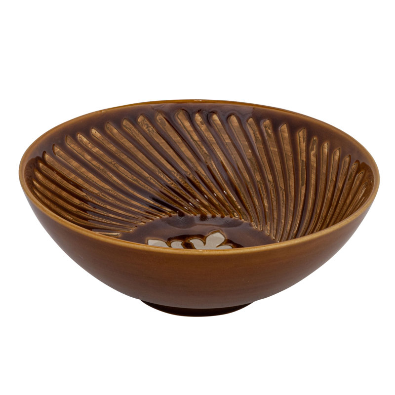 Service de table rond en grès avec lignes et motif d'étoiles