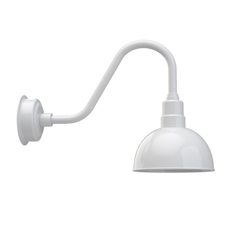 Luminaire de grange d'extérieur Abbie, Blanc, H 16,37 po x l 10 po x P 24 po
