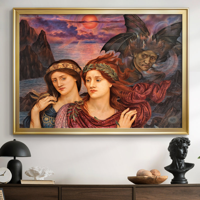The Vision-Evelyn De Morgan-Toile tendue avec châssis-1914, 26,5 x 36,5, Toile avec cadre, Doré