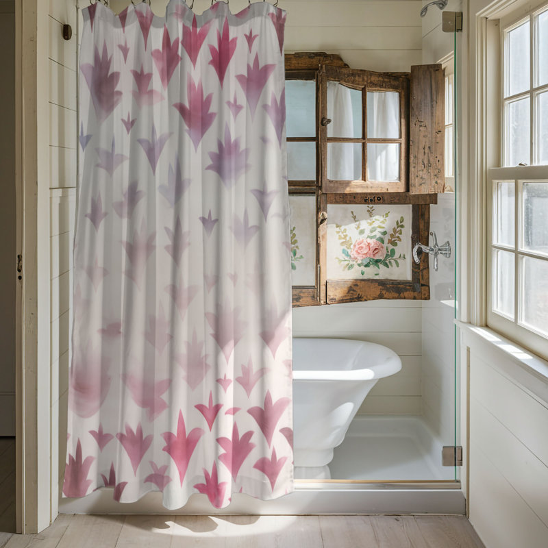Rideau de douche rose de qualité supérieure, H 74 po x l 71 po